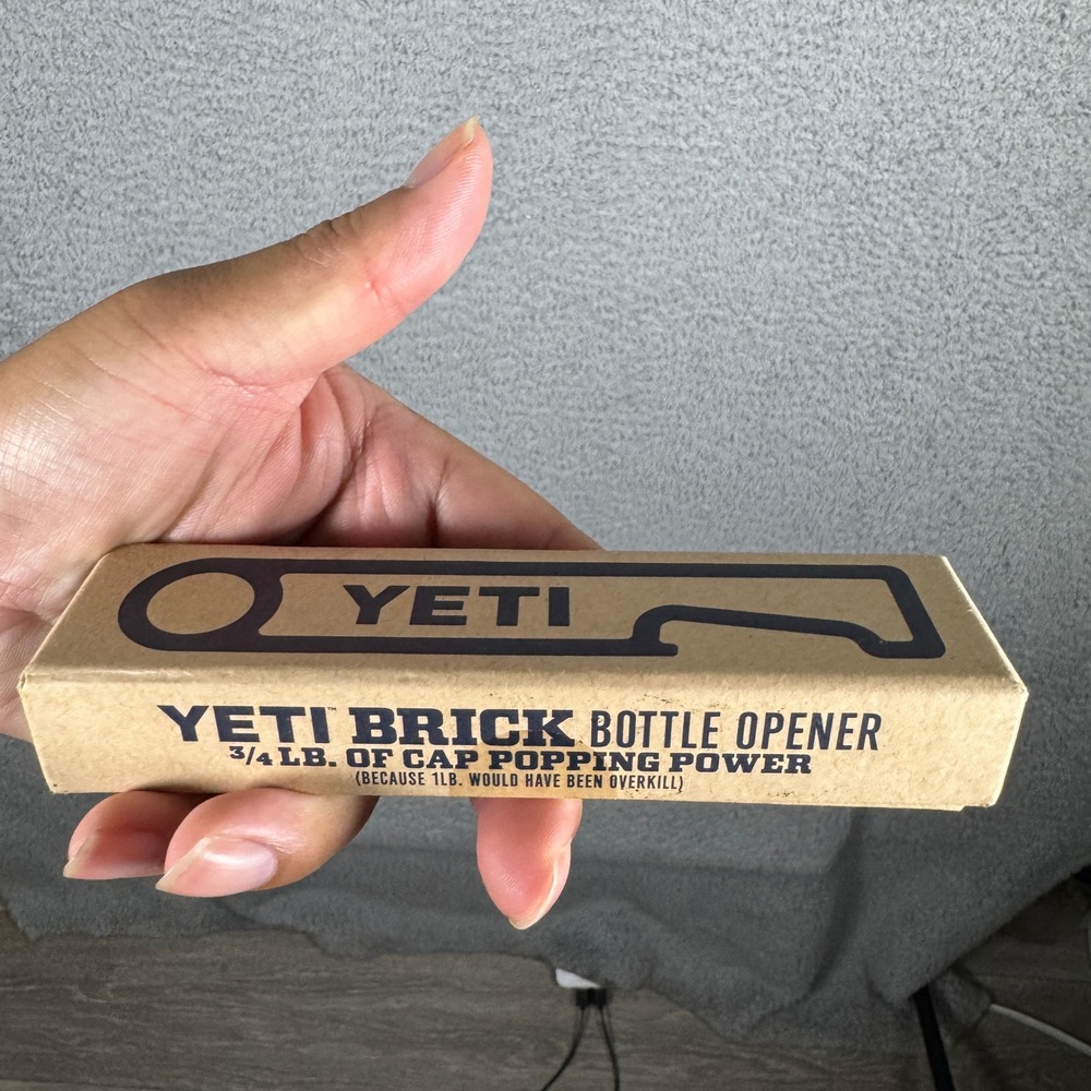 YETI Brick Bottle Opener Cast Stainless Steel 3/4 Lb Heavy Duty Bar Tool Silver